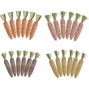 Naturevibe 5.6 بوصة السيزال الجزر ديكور عيد الفصح، 12 حزمة الجوت البرمة الجزر الصغيرة من الألوان الزاهية لديكورات طاولة عيد الفصح أو ديكور الربيع in Kuwait