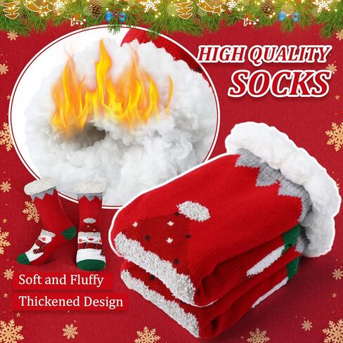 16/24 Pairs Christmas Slipper Socks for Women Men Fuzzy Non-slip Cozy Fluffy Holiday Thermal Socks Bulk Gifts in Saudi Arabia