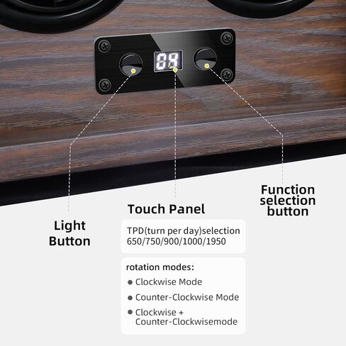 ساعة لفاف للساعات الأوتوماتيكية 4/8، ساعة دوارة لصندوق رولكس 15 وضع دوران مع ضوء LED، علبة لفاف الساعات مع حاملات ساعات إضافية وهدية لتخزين المجوهرات للرجال محرك مابوتشي الهادئ in Saudi Arabia