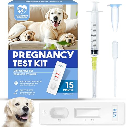 Dog Pregnancy Test, Dog Pregnancy Test Kit at Home, 15 min-Fast and Accurate Detection for Dogs & Cats, Painless, high Accuracy Rate up to 99%, 4Pcs/Kit in Kuwait