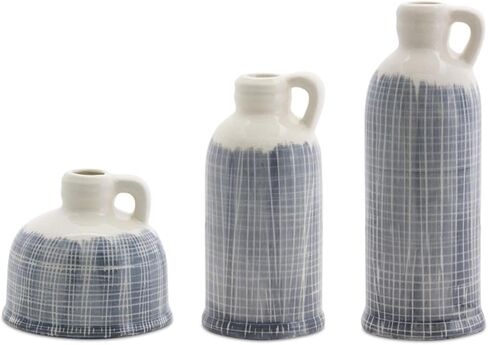 Clay Jugs (Set of 3) Blue Glossy Waterproof in Saudi Arabia