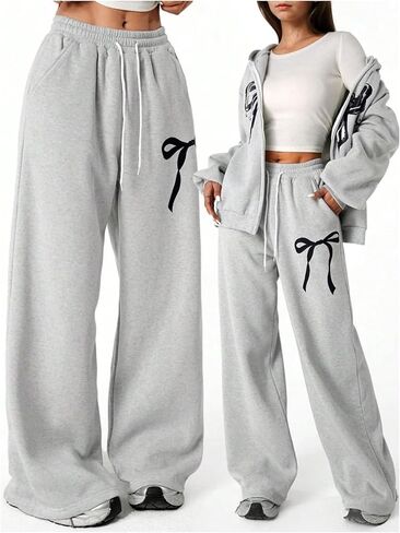 Girls' Straight-Leg Athletic Pants with a Bowknot Detail in Saudi Arabia
