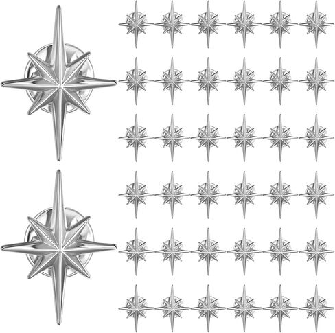 Janinka 36 Pcs Star Brooch Pins 3D Octagram Star Brooches Pins for Clothes Hat Backpack Accessories Gifts Valentine's Day Festival Holiday Birthday Party Jewelry in Saudi Arabia