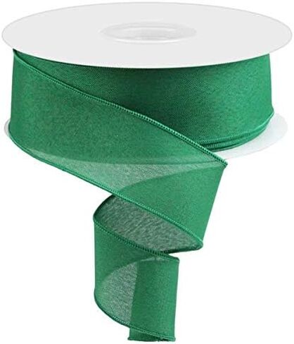 Solid Canvas Wired Edge Ribbon (White, 1.5 Inch x 50 Yards) in Saudi Arabia