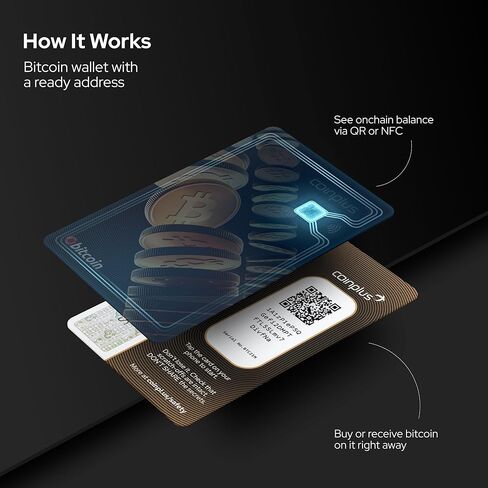 Crypto Card Single Pack - Easiest Secure Crypto Card Wallet - Cold Bitcoin Storage (Black) in Saudi Arabia