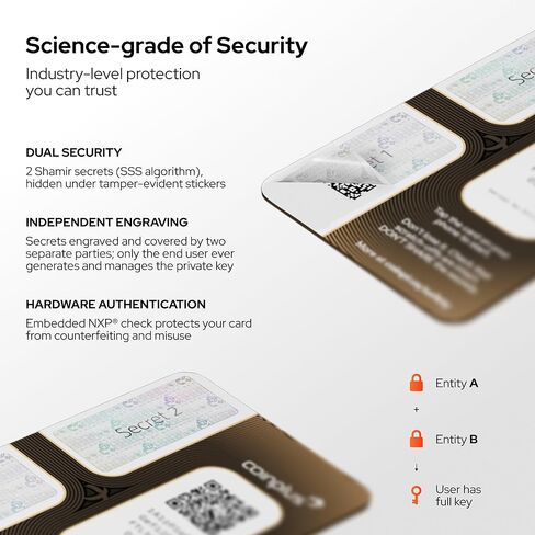Crypto Card Single Pack - Easiest Secure Crypto Card Wallet - Cold Bitcoin Storage (Black) in Saudi Arabia