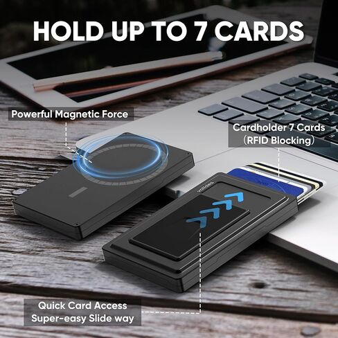 Metal Wallet For Men - Aluminum Magnetic Wallet, RFID Blocking, Push Button Slide-Out Quick Access, Slim Minimalist Front Pocket Wallet, Business Unisex Gift in Saudi Arabia