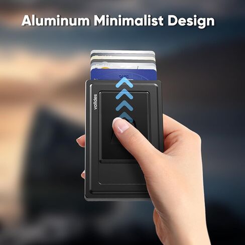 Metal Wallet For Men - Aluminum Magnetic Wallet, RFID Blocking, Push Button Slide-Out Quick Access, Slim Minimalist Front Pocket Wallet, Business Unisex Gift in Saudi Arabia