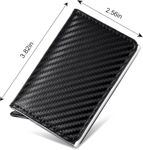 Men Anti Theft Carbon Fiber RFID Blocking Aluminum Alloy Card Holder Wallet Anti Demagnetization for Travel Business(Black) in Saudi Arabia