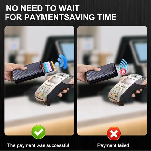 Men Anti Theft Carbon Fiber RFID Blocking Aluminum Alloy Card Holder Wallet Anti Demagnetization for Travel Business(Black) in Saudi Arabia