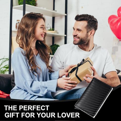 Men Anti Theft Carbon Fiber RFID Blocking Aluminum Alloy Card Holder Wallet Anti Demagnetization for Travel Business(Black) in Saudi Arabia
