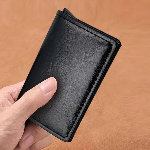Leather Slim Card Holder RFID Blocking Credit Card Wallet Black Cards Case Holder Front Pocket for Men,Black in Saudi Arabia