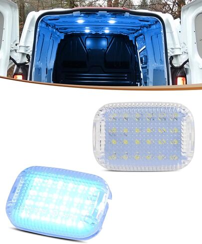 مصباح LED داخلي أبيض للمقصورة الداخلية لمساحة تحميل البضائع لسيارة 2014-2024 Ford Transit 150 250 350 350 HD Van Transit Connect، عدسات شفافة لأضواء مقصورة الأمتعة، حزمة من 2 in Kuwait