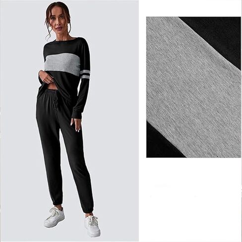 Womens Two Piece Sets Long Sleeve Tops High Waisted Sweatpants Lounge Set Gym Outfits in Saudi Arabia
