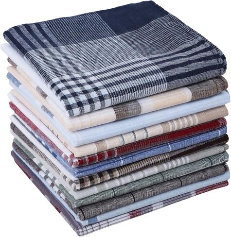 Pure Cotton Handkerchief Set for Men Checkered Print Handkerchiefs for Suits Daily Use in Saudi Arabia