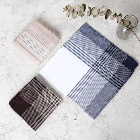 Pure Cotton Handkerchief Set for Men Checkered Print Handkerchiefs for Suits Daily Use in Saudi Arabia