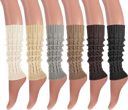 4 Pairs Leg Warmers for Women Winter Long Leg Warmers Knit Leg Warmers Warm Long Boot Socks for 80s Party Yoga Dance in Kuwait
