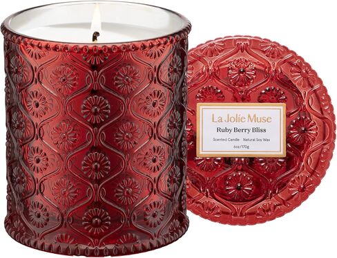 شمعة معطرة برائحة اللافندر من LA JOLIE MUSE - جوز الهند واللافندر وخشب الصندل | 6 أونصة من شمع الصويا الطبيعي | حرق نظيف لمدة 40 ساعة | شمعة عطرية للاسترخاء | ديكور المنزل الأنيق in Kuwait