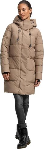 Marikoo Women's Long Quilted Winter Coat with Hood - Puffer Coat - Water-Repellent - Mid-Thigh Length - Kaituu XVI S-3XL in Saudi Arabia