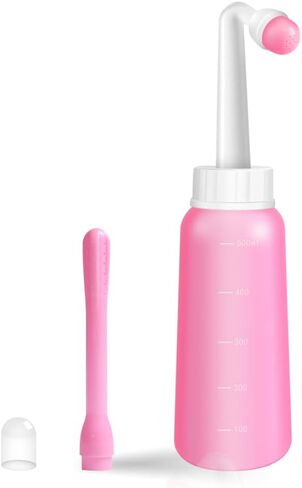 Peri Bottle Vaginal Douche- Postpartum and Perineal Care，Multi-Functional Douche Bottle for Women, 2IN1 Short Punch+Long Punch, 500ml, Pink in Saudi Arabia