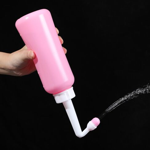 Peri Bottle Vaginal Douche- Postpartum and Perineal Care，Multi-Functional Douche Bottle for Women, 2IN1 Short Punch+Long Punch, 500ml, Pink in Saudi Arabia