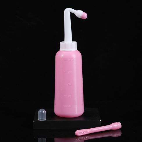 Peri Bottle Vaginal Douche- Postpartum and Perineal Care，Multi-Functional Douche Bottle for Women, 2IN1 Short Punch+Long Punch, 500ml, Pink in Saudi Arabia