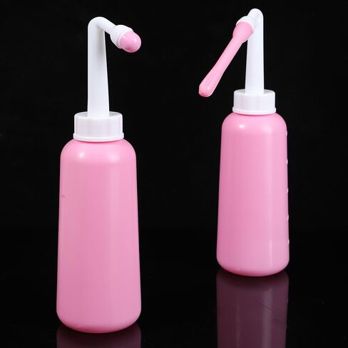 Peri Bottle Vaginal Douche- Postpartum and Perineal Care，Multi-Functional Douche Bottle for Women, 2IN1 Short Punch+Long Punch, 500ml, Pink in Saudi Arabia