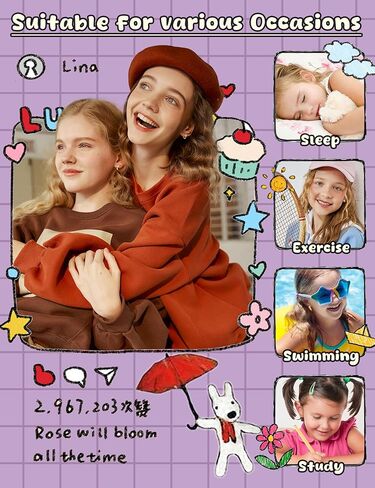 Hypoallergenic Screw Back Earrings for Girls Women - Surgical Steel 14K Gold Silver Plated Cute Toddler Little Girl Kids Earrings for Sensitive Ears Heart CZ Flower Stud Hoop Earring Sets 10 Pairs in Saudi Arabia