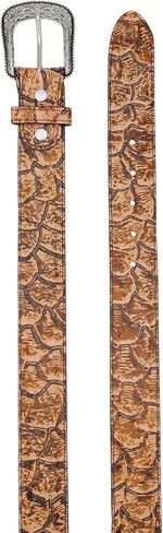 Silverton Men's Pirarucu Print Genuine Leather Western Style Tan Belt in Saudi Arabia