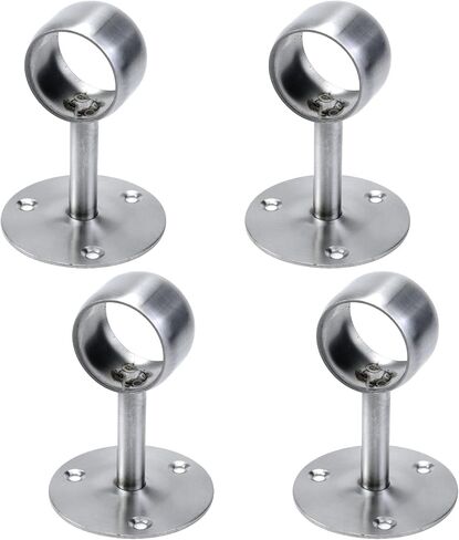 Antrader Curtain Rod Ceiling-Mount Bracket 1 1/2 Inch,4Pcs Ceiling Mount Curtain Rod Brackets Rod End Supports Socket Stainless Steel Curtain Rod Bracket in Kuwait