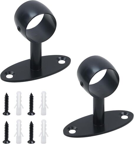 Antrader Curtain Rod Ceiling-Mount Bracket 1 1/2 Inch,4Pcs Ceiling Mount Curtain Rod Brackets Rod End Supports Socket Stainless Steel Curtain Rod Bracket in Kuwait