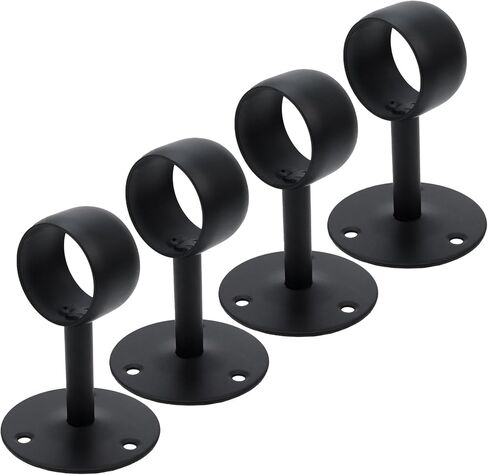 Antrader Curtain Rod Ceiling-Mount Bracket 1 1/2 Inch,4Pcs Ceiling Mount Curtain Rod Brackets Rod End Supports Socket Stainless Steel Curtain Rod Bracket in Kuwait