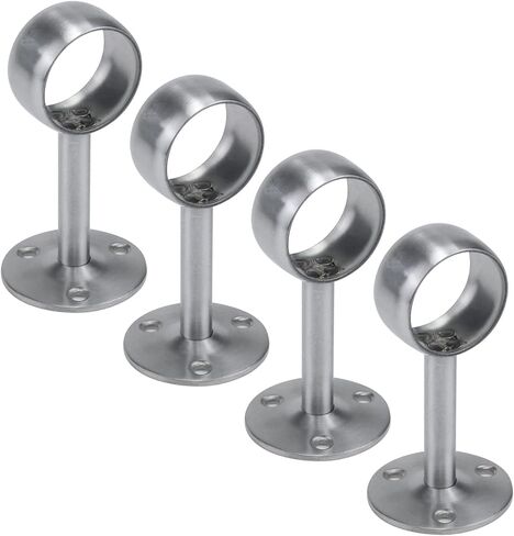 Antrader Curtain Rod Ceiling-Mount Bracket 1 1/2 Inch,4Pcs Ceiling Mount Curtain Rod Brackets Rod End Supports Socket Stainless Steel Curtain Rod Bracket in Kuwait
