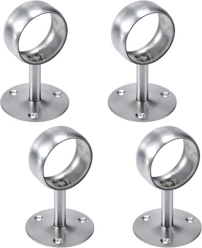 Antrader Curtain Rod Ceiling-Mount Bracket 1 1/2 Inch,4Pcs Ceiling Mount Curtain Rod Brackets Rod End Supports Socket Stainless Steel Curtain Rod Bracket in Kuwait