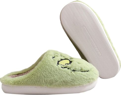 Christmas Slippers Cartoon Plush Slippers Winter Soft Green Merry Christmas Gifts in Saudi Arabia