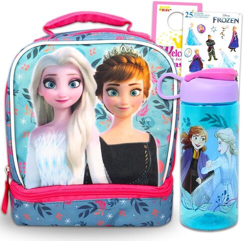 Disney Frozen Lunch Bag Set - Bundle with Elsa and Anna Insulated Lunch Box, Water Bottle, Stickers, More | Frozen Food Container School Supplies for Girls, Kids in Saudi Arabia