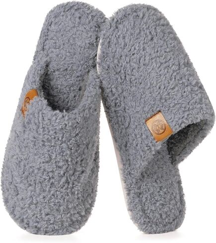 Dokela Men's Cozy Slippers Warm Fuzzy Slip On House Slippers for Men Indoor Memory Foam Anti-slip Shoes Lightweight Winter House Bedroom Shoes in Saudi Arabia