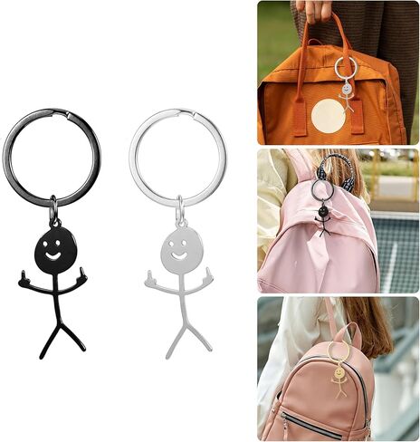 2 Pcs Middle Finger Gifts Funny Keychain Mens Personalized Cool Keychains, Stainless Steel Middle Finger Key Chains Friendship Gifts for Men Women Prank Joke Couples Friends Christmas in Saudi Arabia