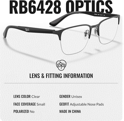نظارة Ray-Ban RB6428 معدنية مربعة الشكل مع مجموعة النظارات الرسمية in Kuwait