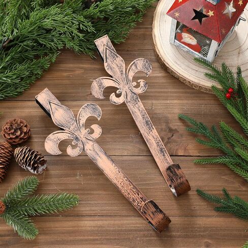 Lounsweer 2 Pcs Mardi Gras Spring Fleur De Lis Wreath Hangers for Front Door Mardi Gras Spring Metal Decoration 11 Inch Vintage Over The Door Wreath Hooks Ornament Hangers for Party Porch Home Decor in Saudi Arabia