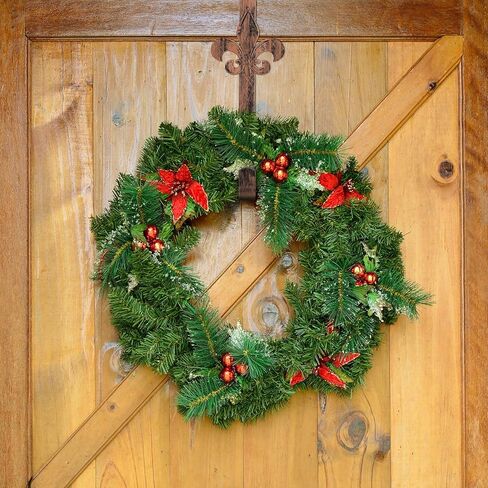 Lounsweer 2 Pcs Mardi Gras Spring Fleur De Lis Wreath Hangers for Front Door Mardi Gras Spring Metal Decoration 11 Inch Vintage Over The Door Wreath Hooks Ornament Hangers for Party Porch Home Decor in Saudi Arabia