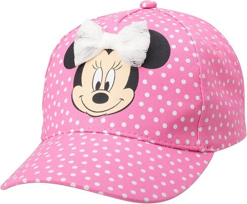 Disney Girls' Minnie Mouse Baseball Cap - 3D Bow Curved Brim Strap Back Hat (4-7), Size 4-7 Years, Minnie Mouse All Polka Dot in Saudi Arabia