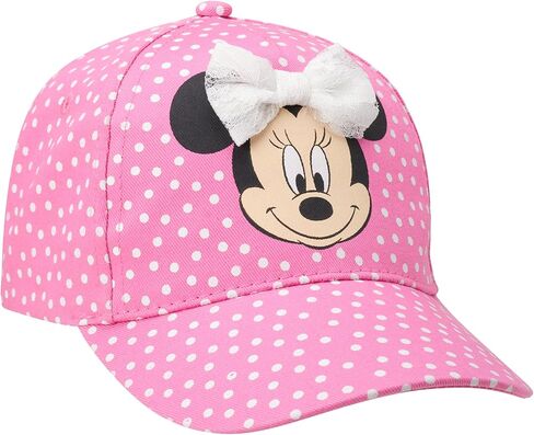 Disney Girls' Minnie Mouse Baseball Cap - 3D Bow Curved Brim Strap Back Hat (4-7), Size 4-7 Years, Minnie Mouse All Polka Dot in Saudi Arabia