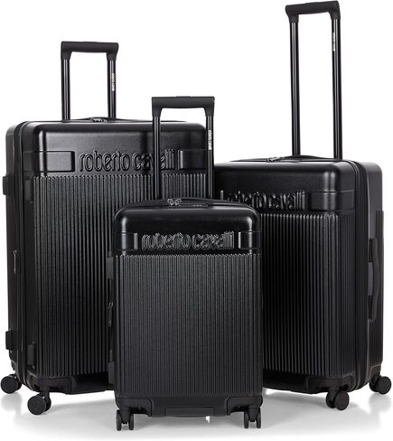 ROBERTO CAVALLI MILANO Luxury 3 Piece Luggage Set, Expandable Hard Shell Suitcases with 8 Spinner Wheels, Combination Lock Large Suitcase Set for Men and Women - Navy in Saudi Arabia