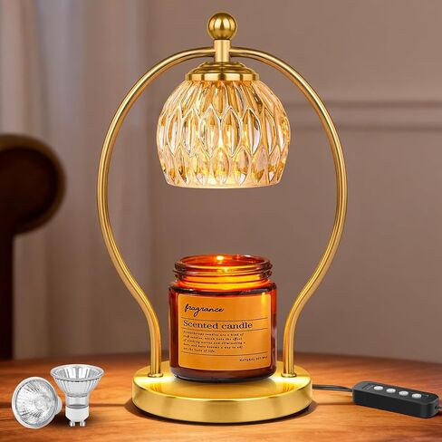 Candle Warmer Lamp with Timer Dimmable, Wax Melt Warmer for Jar Candles with 2 Bulbs, House Warming Gifts New Home Decor, Birthday Gifts for Women Mom in Saudi Arabia