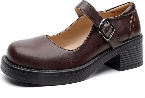 Mary Jane Heels for Women, Gothic Square Toe Ankle Strap Oxford Shoes for Women in Saudi Arabia