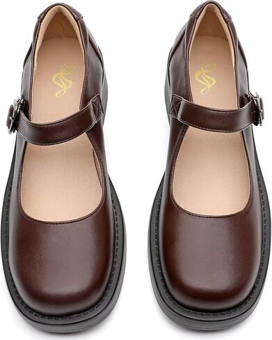 Mary Jane Heels for Women, Gothic Square Toe Ankle Strap Oxford Shoes for Women in Saudi Arabia