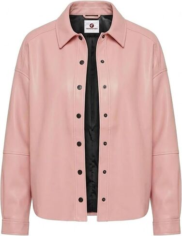 Leather Shacket Women – Button Up Shirt Leather Jacket Women Casual Fashion Outwear in Saudi Arabia