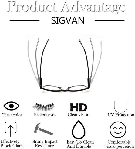 نظارات القراءة SIGVAN المكونة من 3 قطع بمفصلات زنبركية أنيقة للقراء باللون الأسود/السلحفاة للرجال والنساء in Kuwait