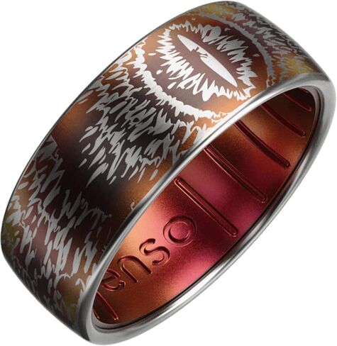 Enso Rings Etched Lord of the Rings Hybrid Ring - Durable Brushed Outer Metal - Comfortable and Premium Inner Silicone in Saudi Arabia